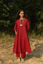 Claret Kurta Set with Dupatta - CiceroniKurta Set, Everyday WearMaidaan