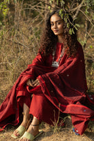 Claret Kurta Set with Dupatta - CiceroniKurta Set, Everyday WearMaidaan
