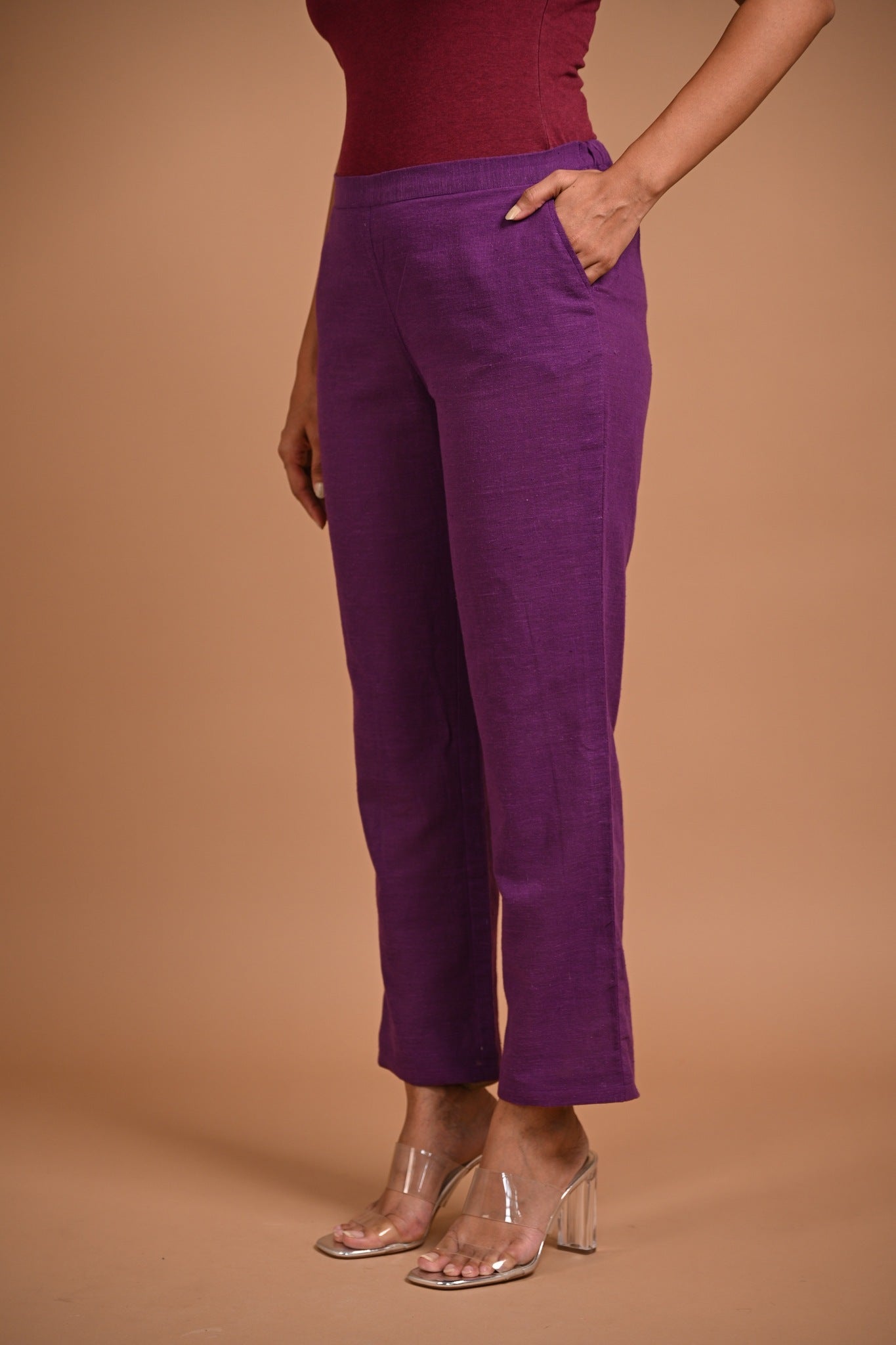 Classic Purple Pant with Pocket - CiceroniPantsRang by Rajvi