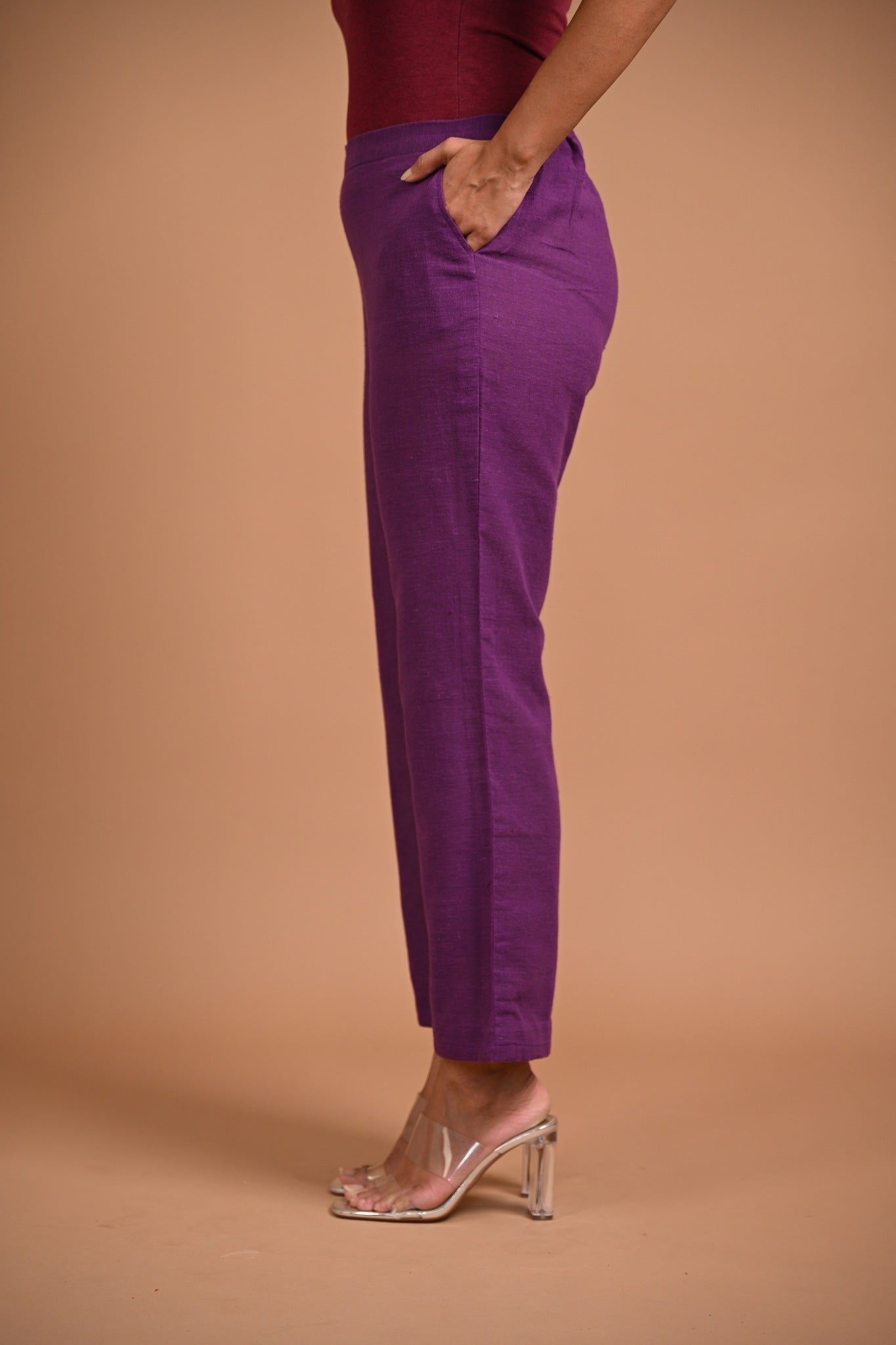 Classic Purple Pant with Pocket - CiceroniPantsRang by Rajvi