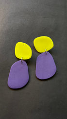 Classic Quads - Neon Yellow and Purple - CiceroniEarringsColoured Ears