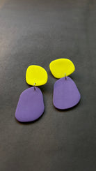 Classic Quads - Neon Yellow and Purple - CiceroniEarringsColoured Ears