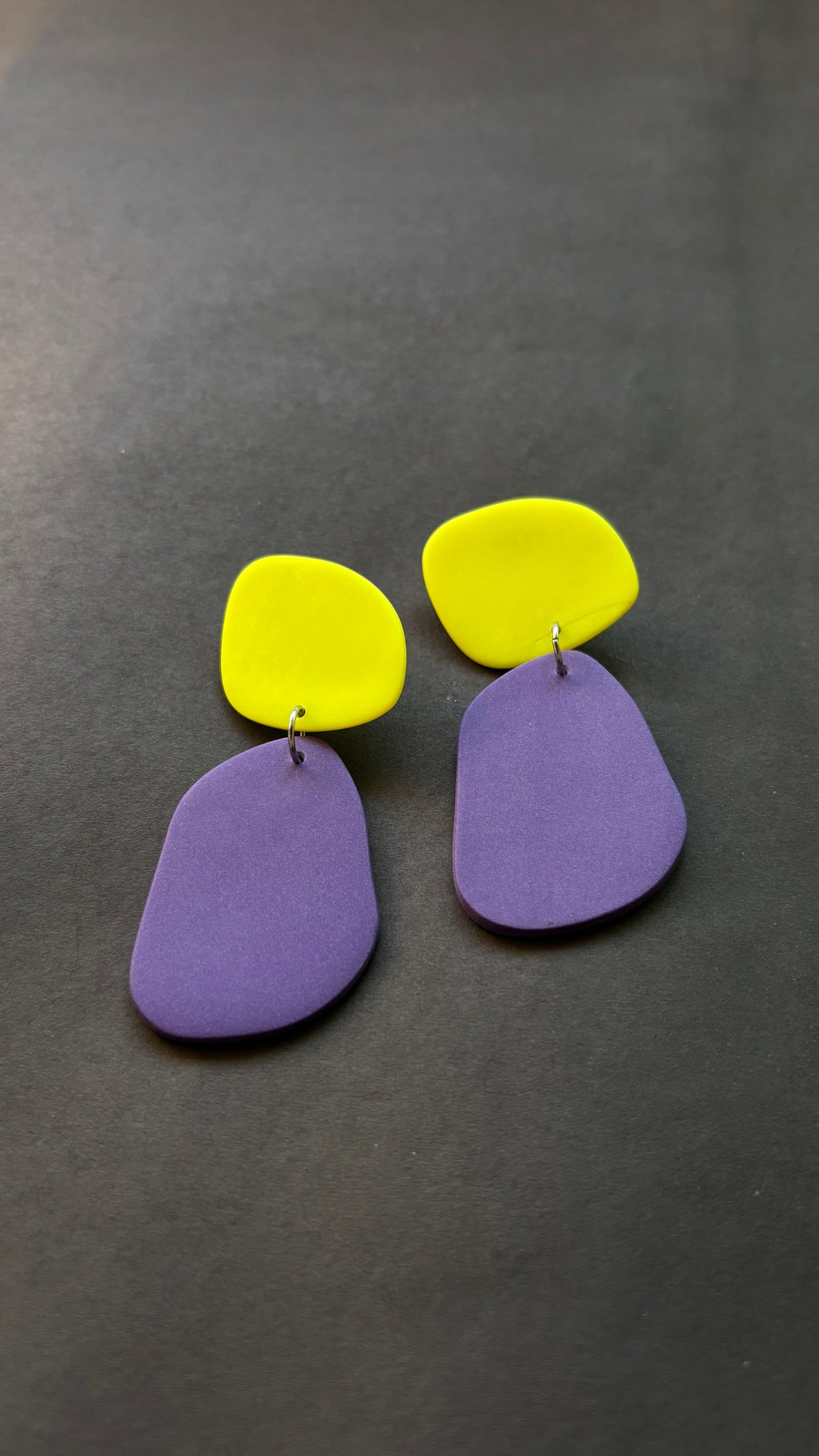 Classic Quads - Neon Yellow and Purple - CiceroniEarringsColoured Ears