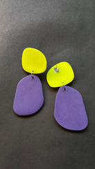 Classic Quads - Neon Yellow and Purple - CiceroniEarringsColoured Ears