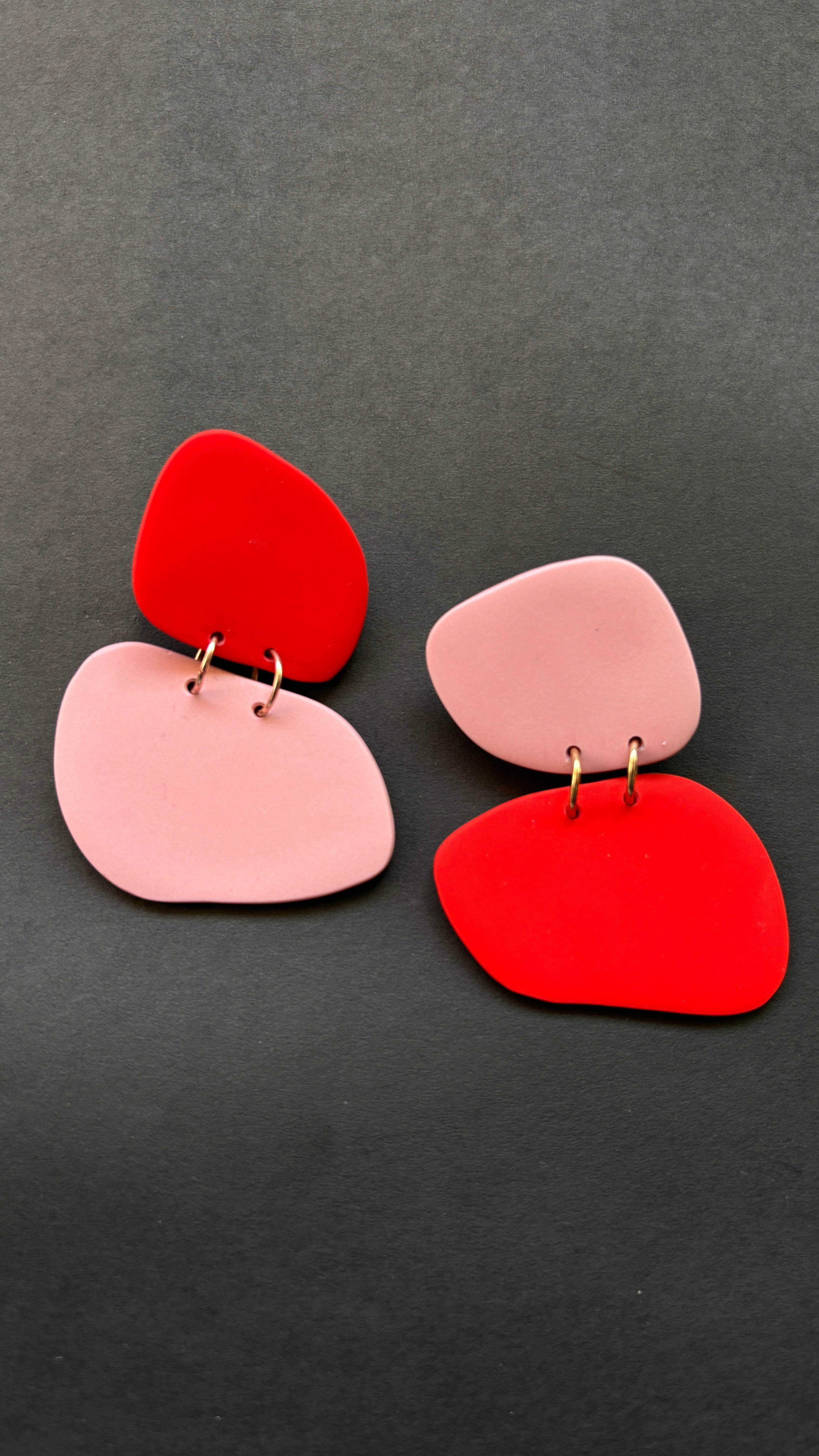 Classic Quads - Red and Paeony - CiceroniEarringsColoured Ears