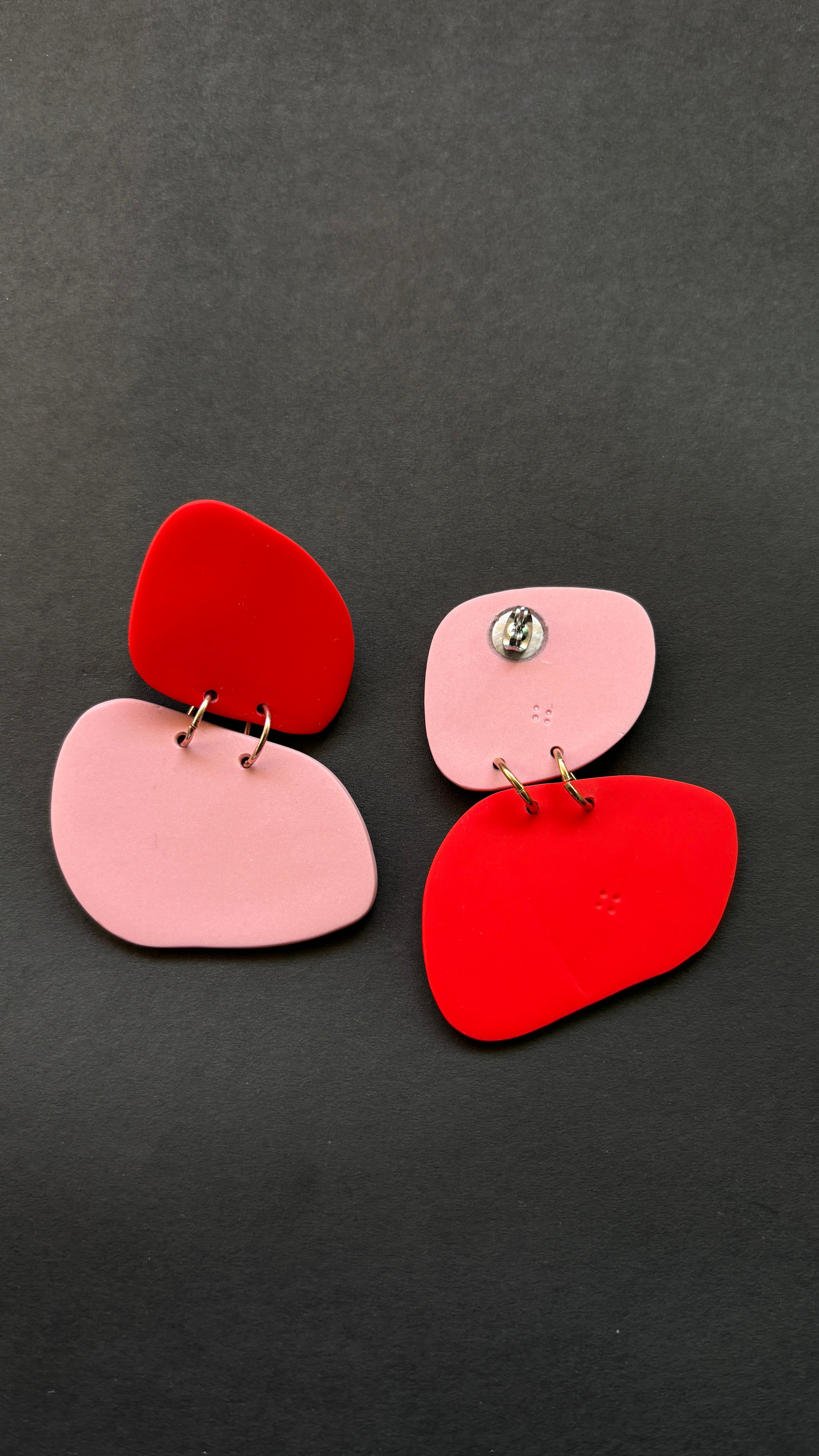 Classic Quads - Red and Paeony - CiceroniEarringsColoured Ears
