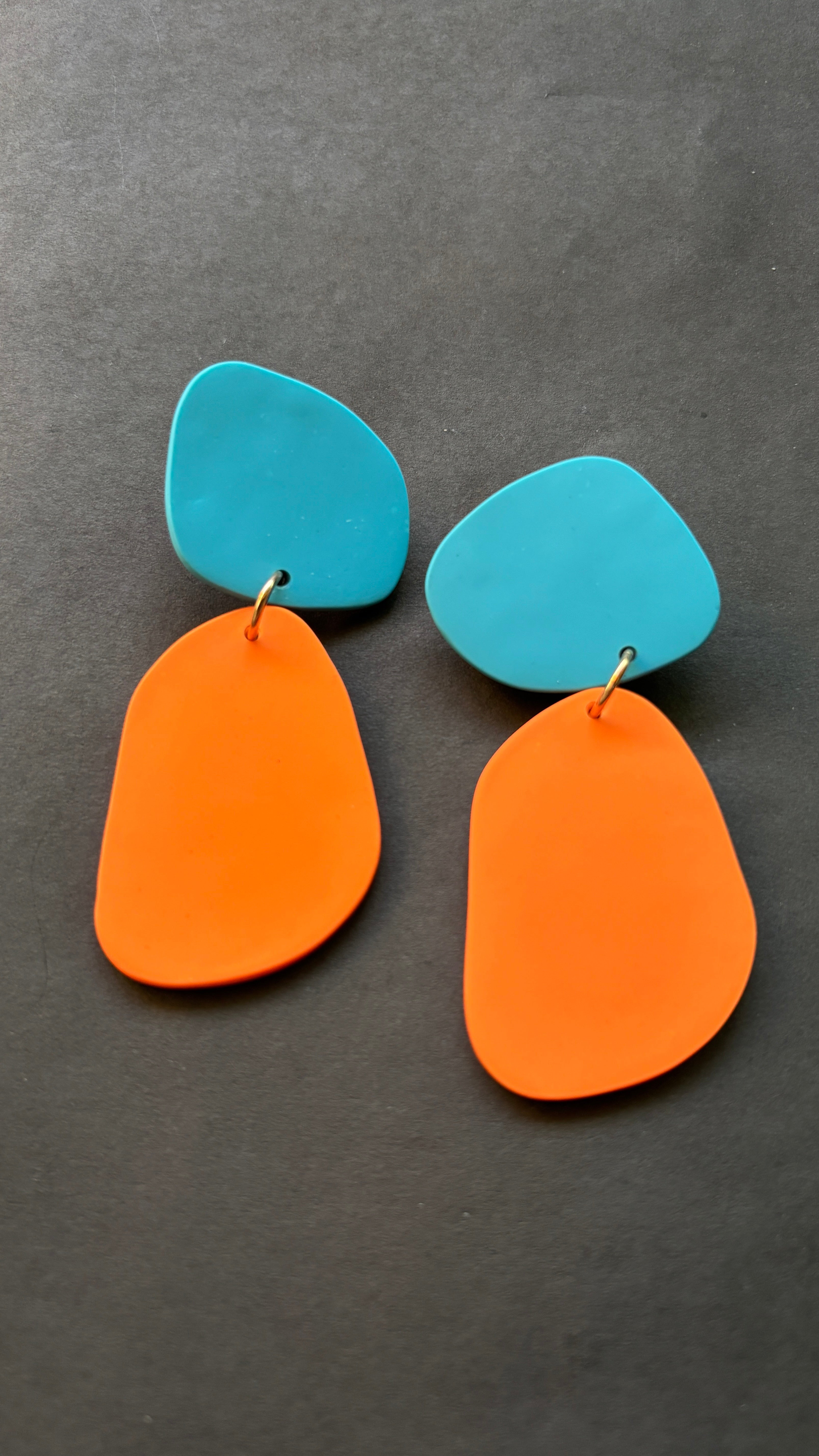 Classic Quads - Turquoise and Orange - CiceroniEarringsColoured Ears