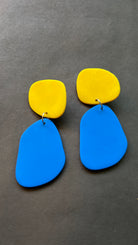 Classic Quads - Yellow and Cobalt Blue - CiceroniEarringsColoured Ears