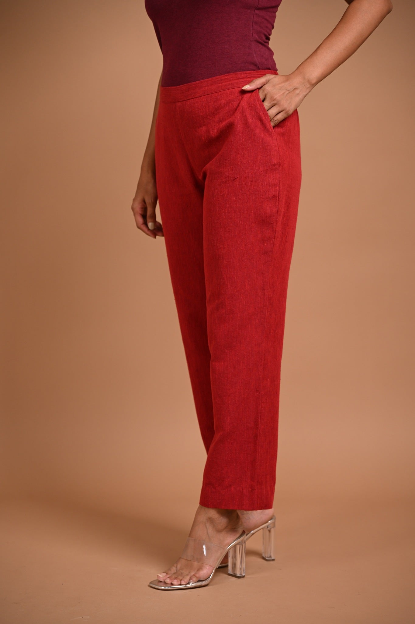 Classic Red Pant with Pocket - CiceroniPantsRang by Rajvi