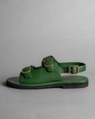Classic Two Strap Leather Women's Sandals - Green - CiceroniSandalsSlomotion