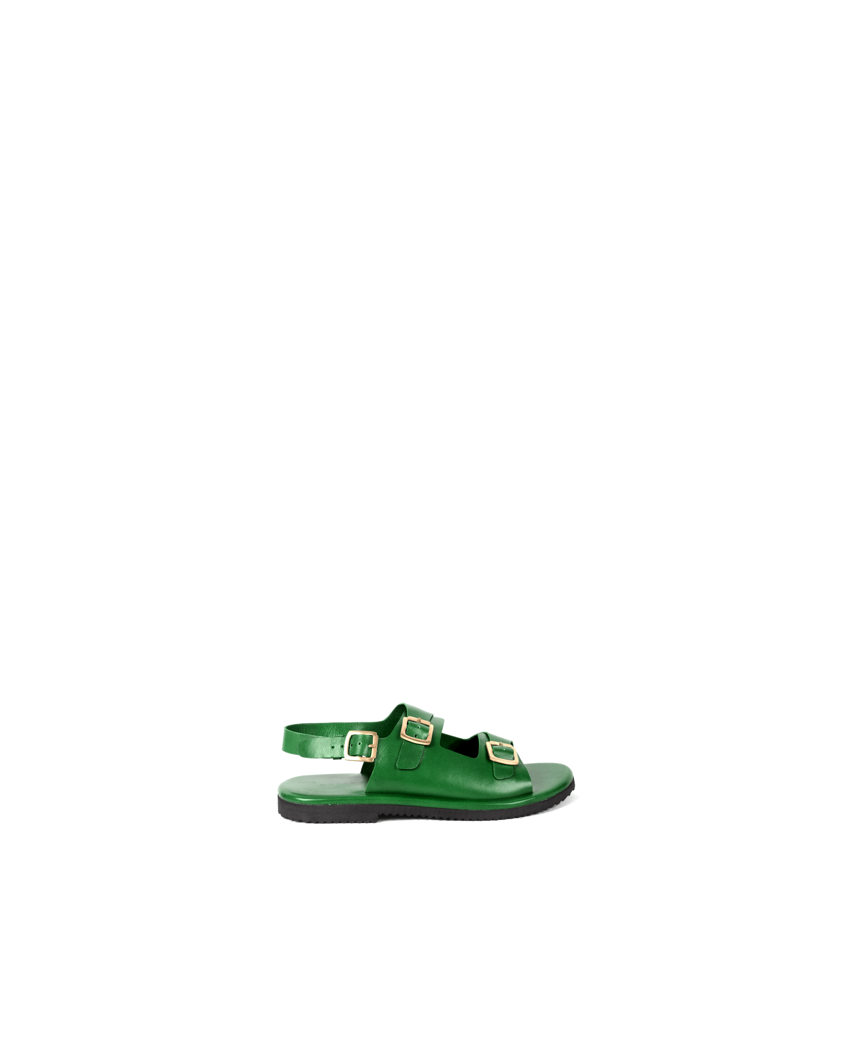 Classic Two Strap Leather Women's Sandals - Green - CiceroniSandalsSlomotion