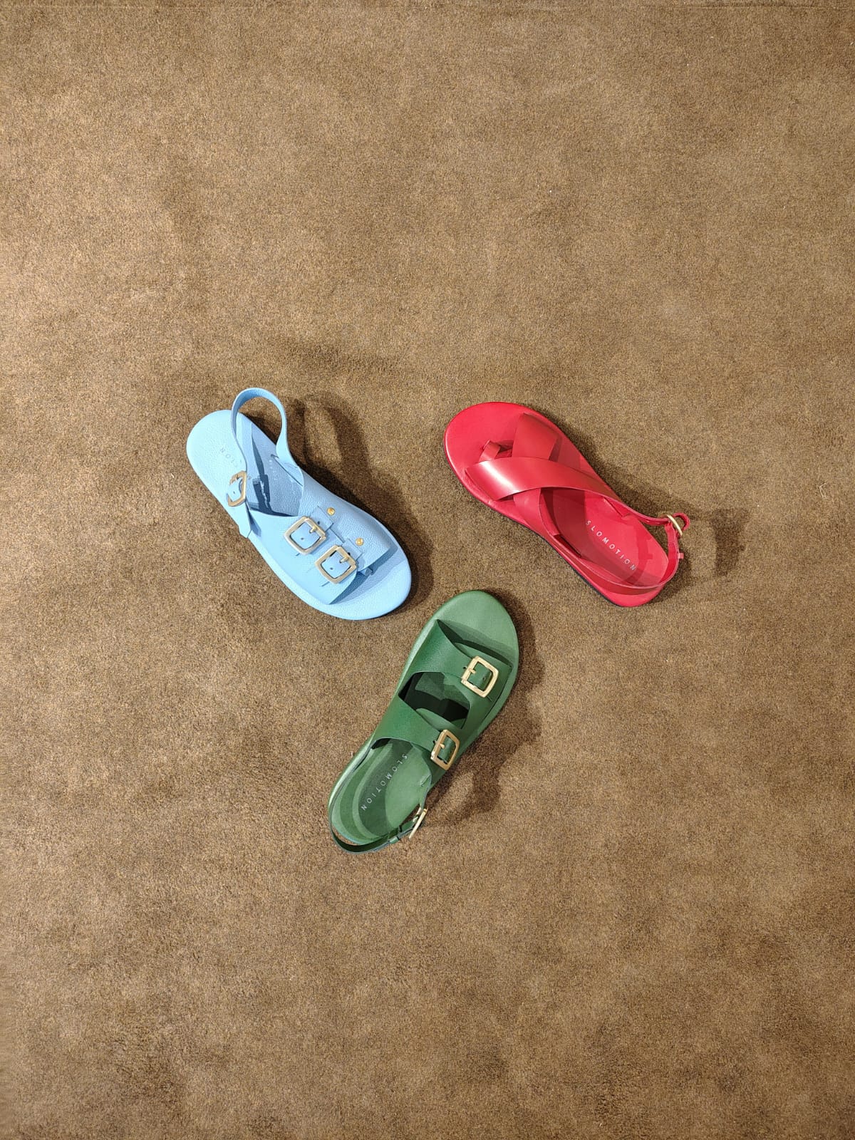 Classic Two Strap Leather Women's Sandals - Green - CiceroniSandalsSlomotion