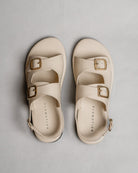 Classic Two Strap Leather Women's Sandals - Ivory - CiceroniSandalsSlomotion