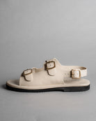 Classic Two Strap Leather Women's Sandals - Ivory - CiceroniSandalsSlomotion