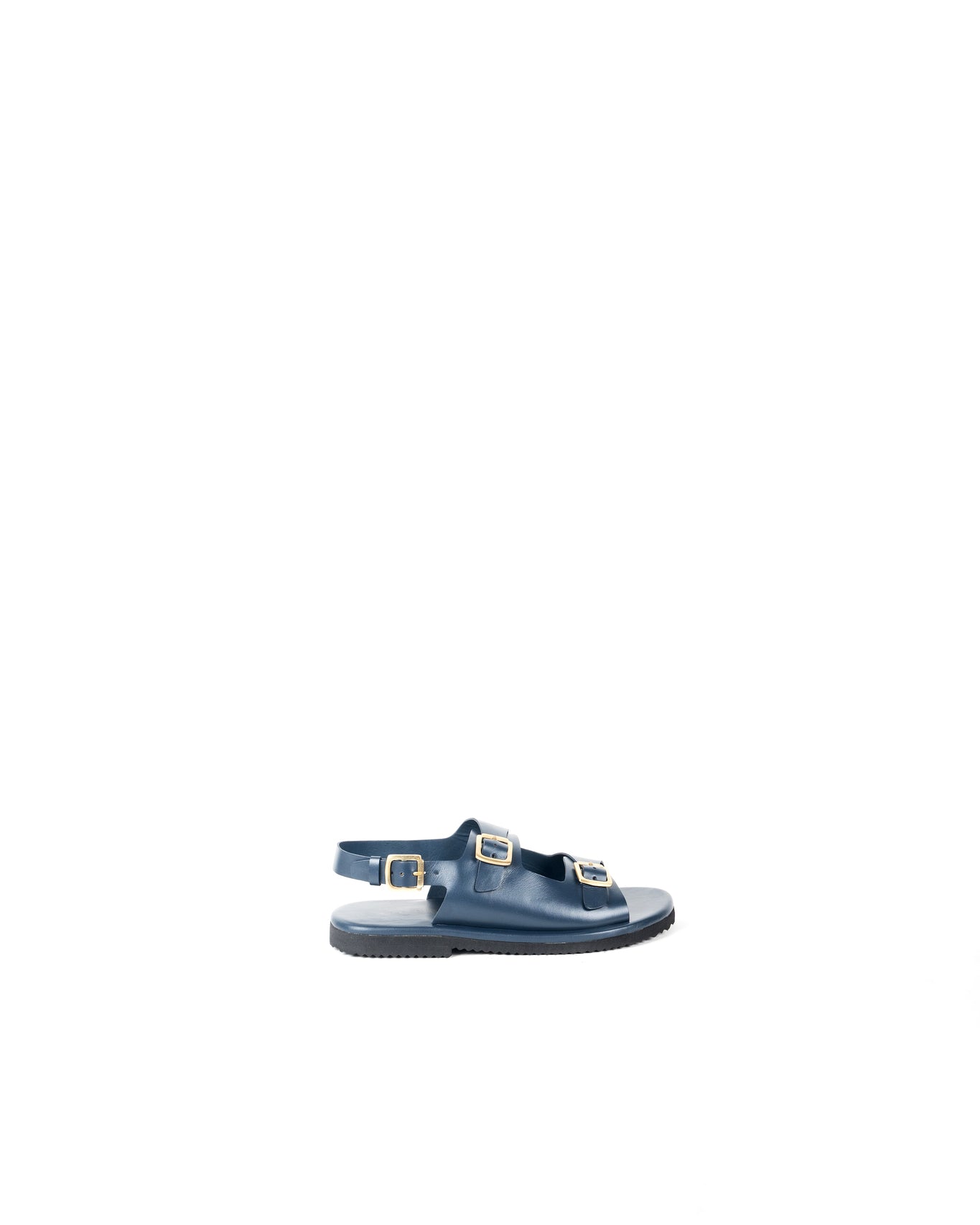 Classic Two Strap Leather Women's Sandals - Navy - CiceroniSandalsSlomotion