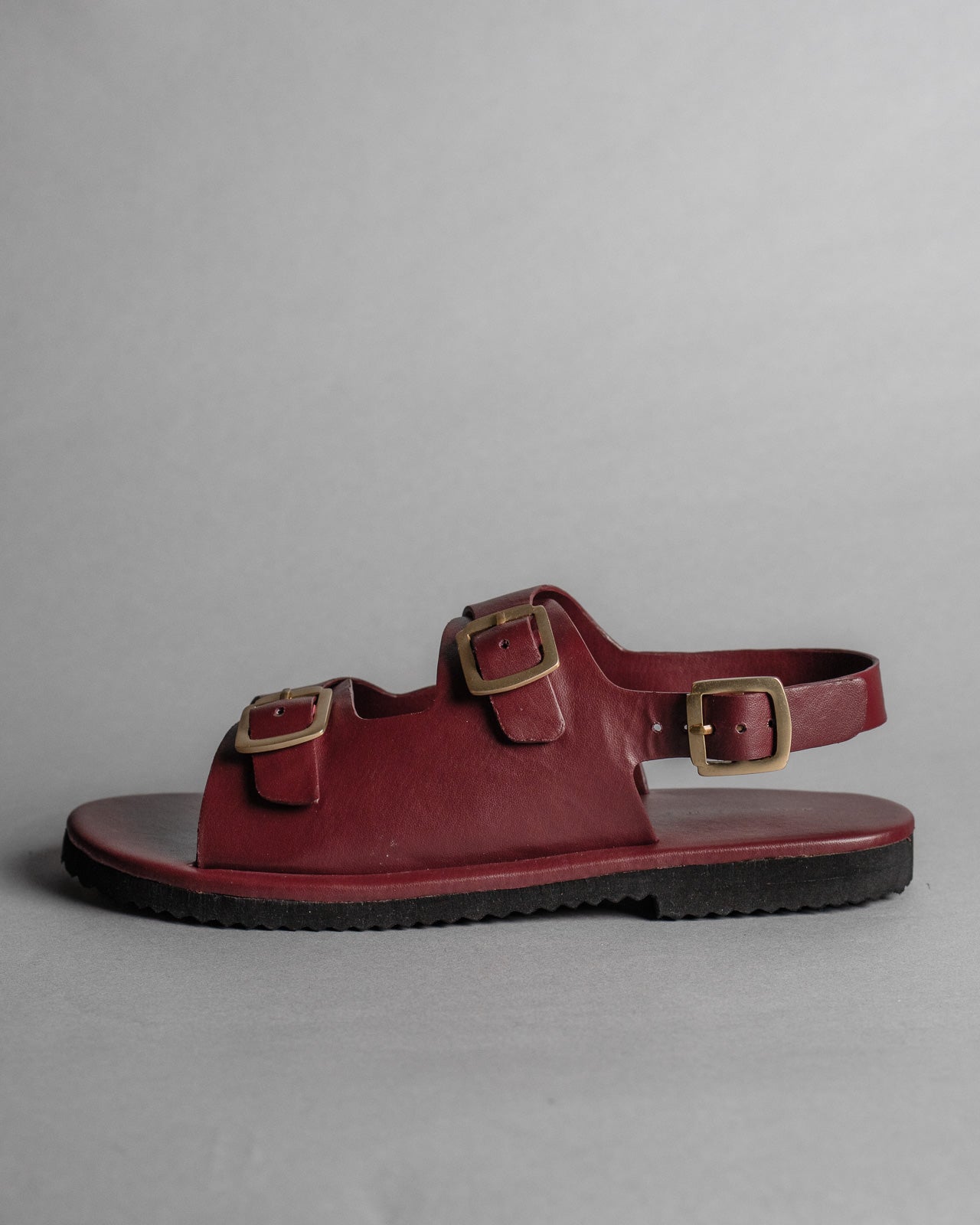 Classic Two Strap Leather Women's Sandals - Wine - CiceroniSandalsSlomotion