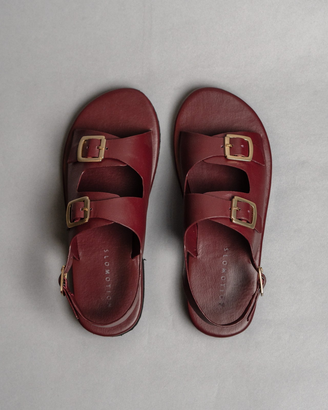 Classic Two Strap Leather Women's Sandals - Wine - CiceroniSandalsSlomotion