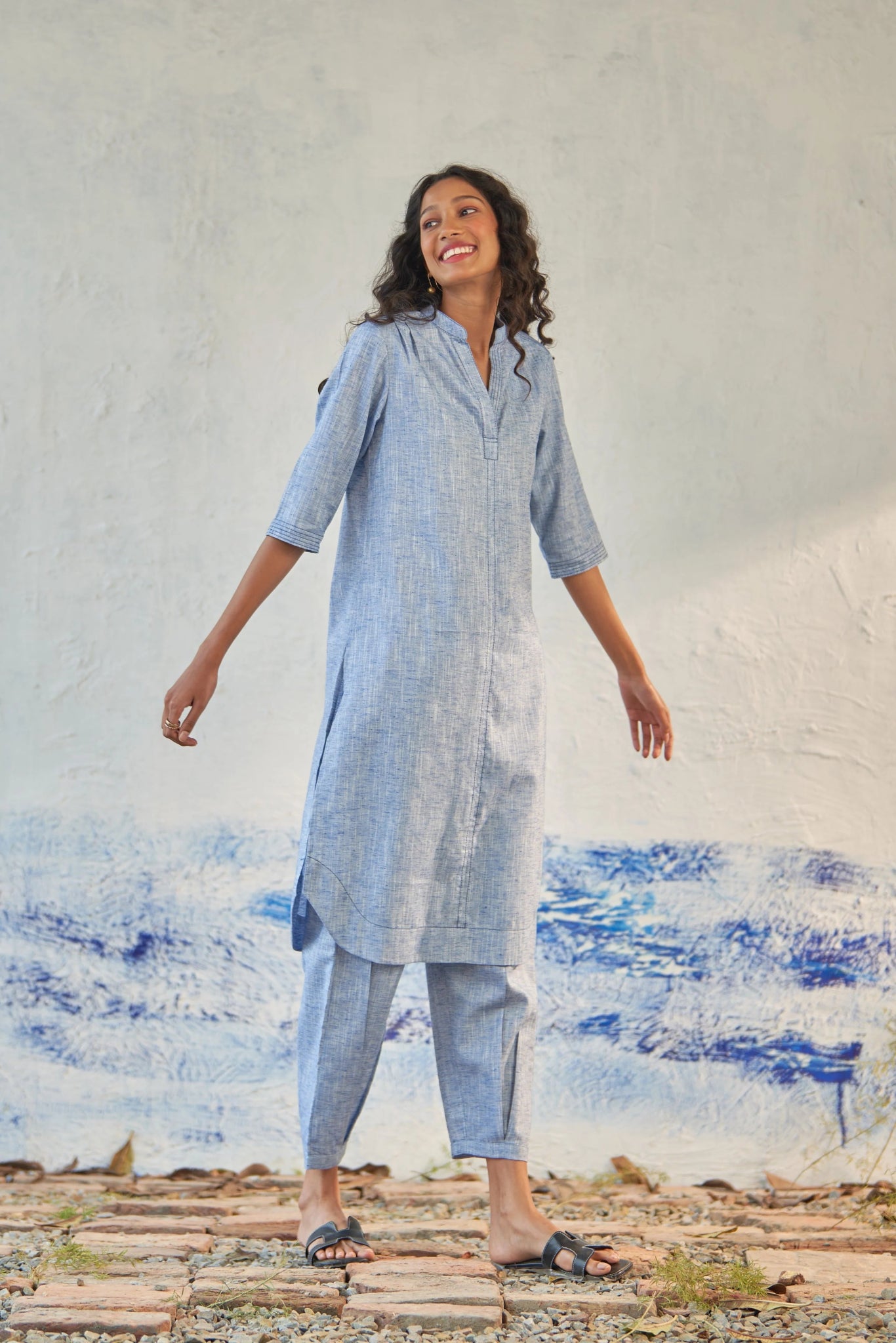 Cloud Blue Kurta Set - CiceroniKurta SetsCanoopi