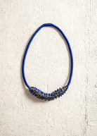 Cobalt Cord Necklace with Beaded Bib - CiceroniNeckpieceBoundless by Shilpi