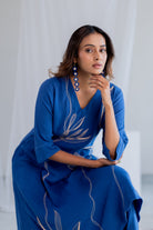 Cobalt Ecru Foliage Kurta - CiceroniKurta, Everyday WearSilai Studio