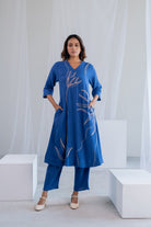 Cobalt Ecru Foliage Kurta - CiceroniKurta, Everyday WearSilai Studio