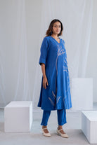 Cobalt Ecru Foliage Kurta - CiceroniKurta, Everyday WearSilai Studio