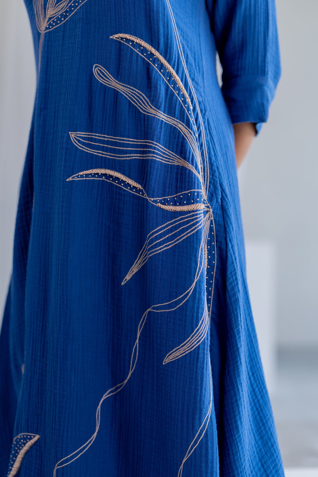 Cobalt Ecru Foliage Kurta - CiceroniKurta, Everyday WearSilai Studio