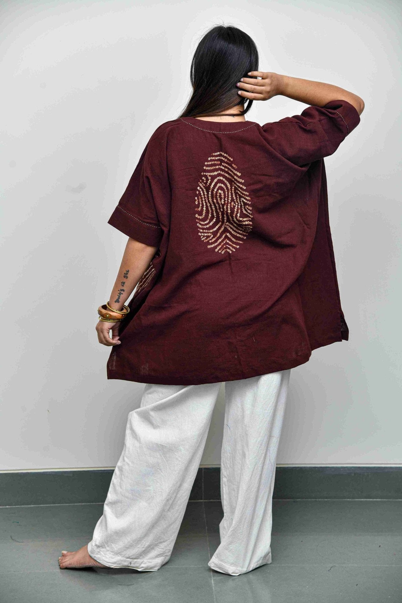 Cocoa Fingerprint Top - CiceroniTopsYD Aashiya