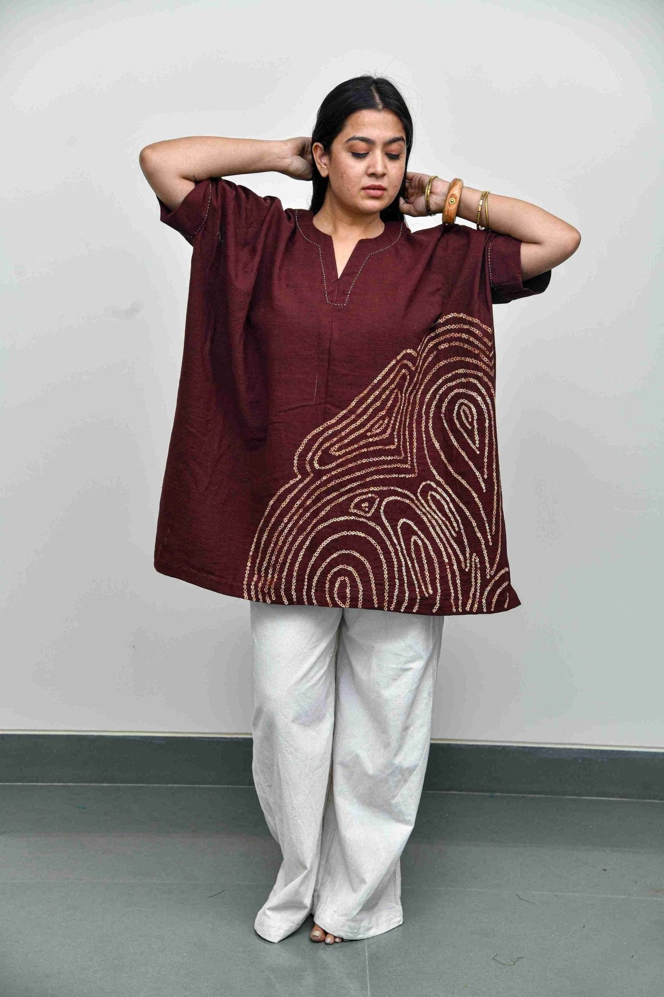 Cocoa Fingerprint Top - CiceroniTopsYD Aashiya