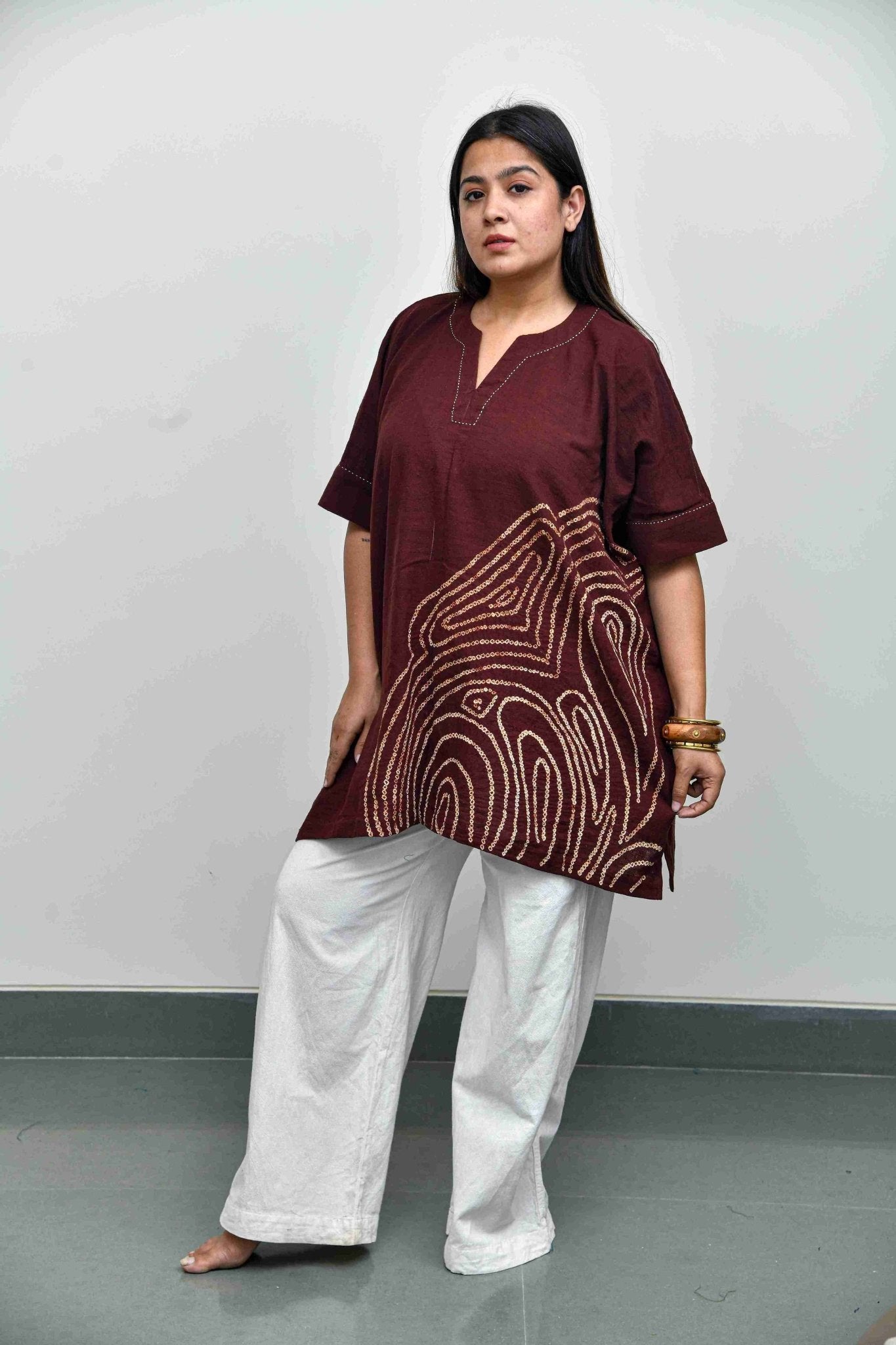 Cocoa Fingerprint Top - CiceroniTopsYD Aashiya