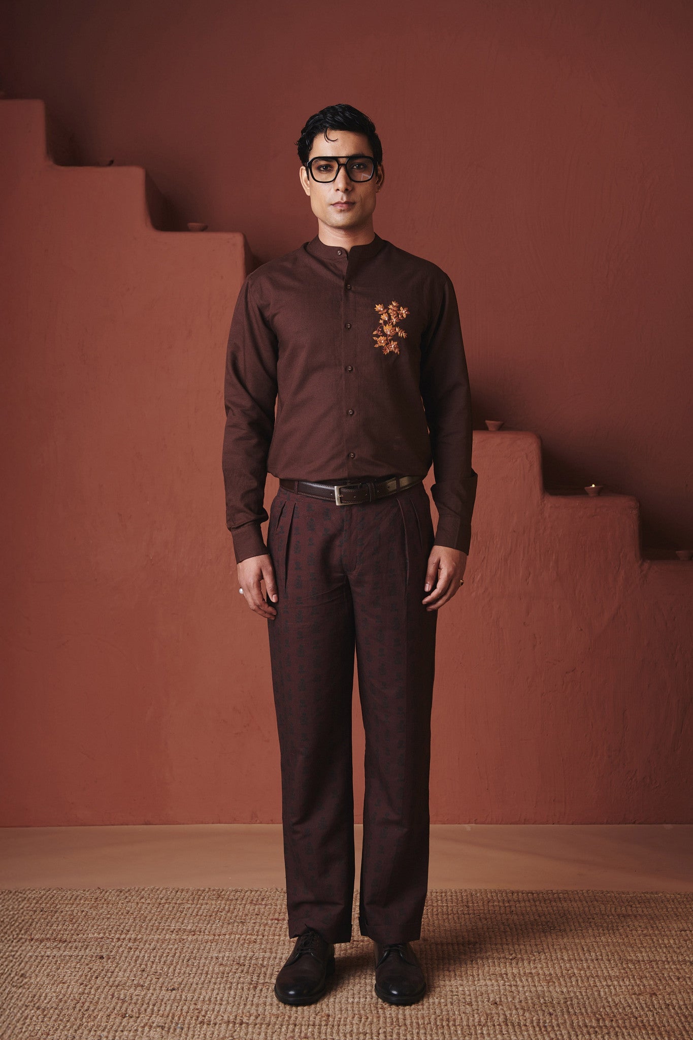 Coffee Buta Co - Linen Men's Pleated Tapered Pants - CiceroniPantsSaphed