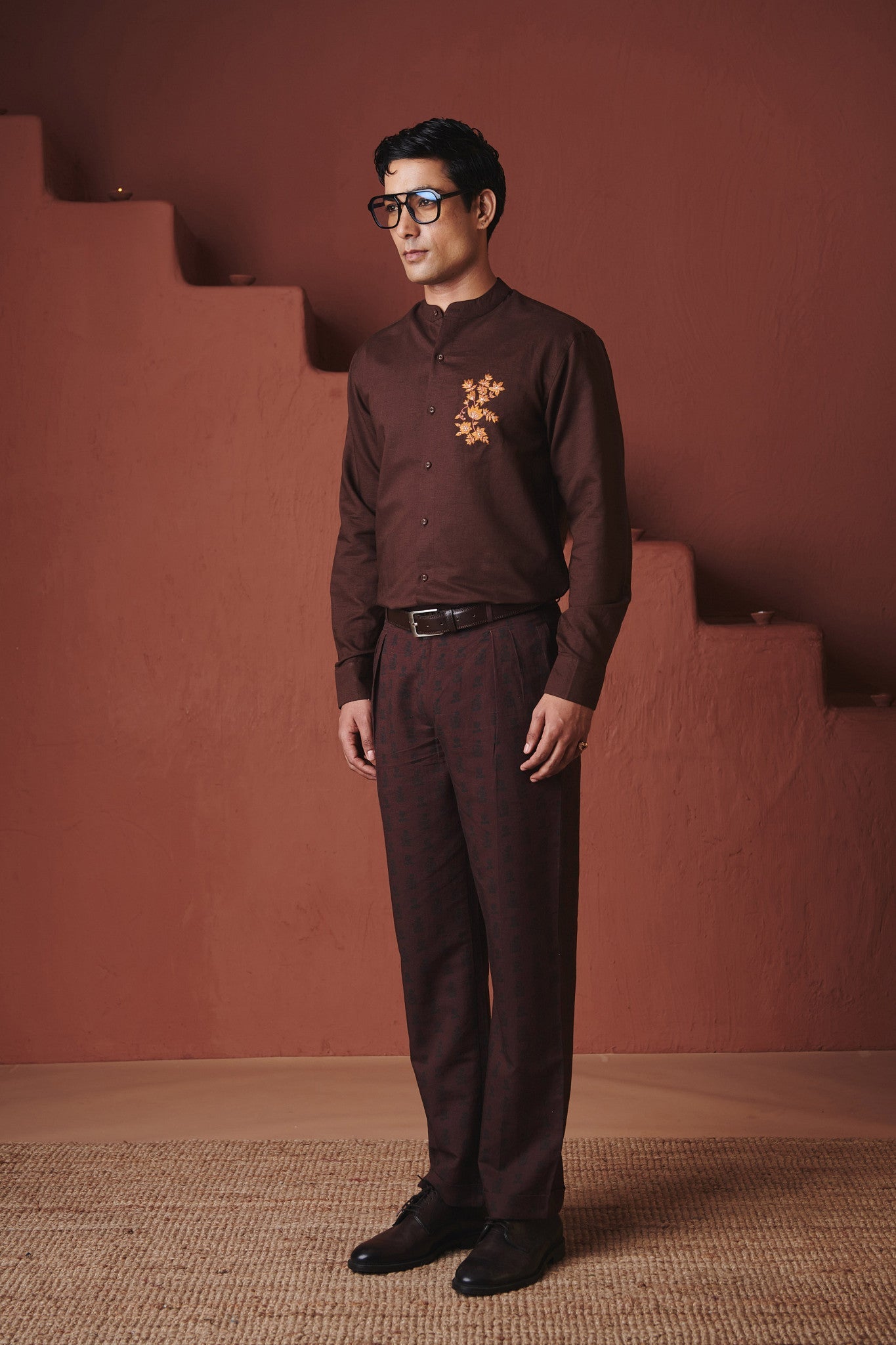 Coffee Buta Co - Linen Men's Pleated Tapered Pants - CiceroniPantsSaphed