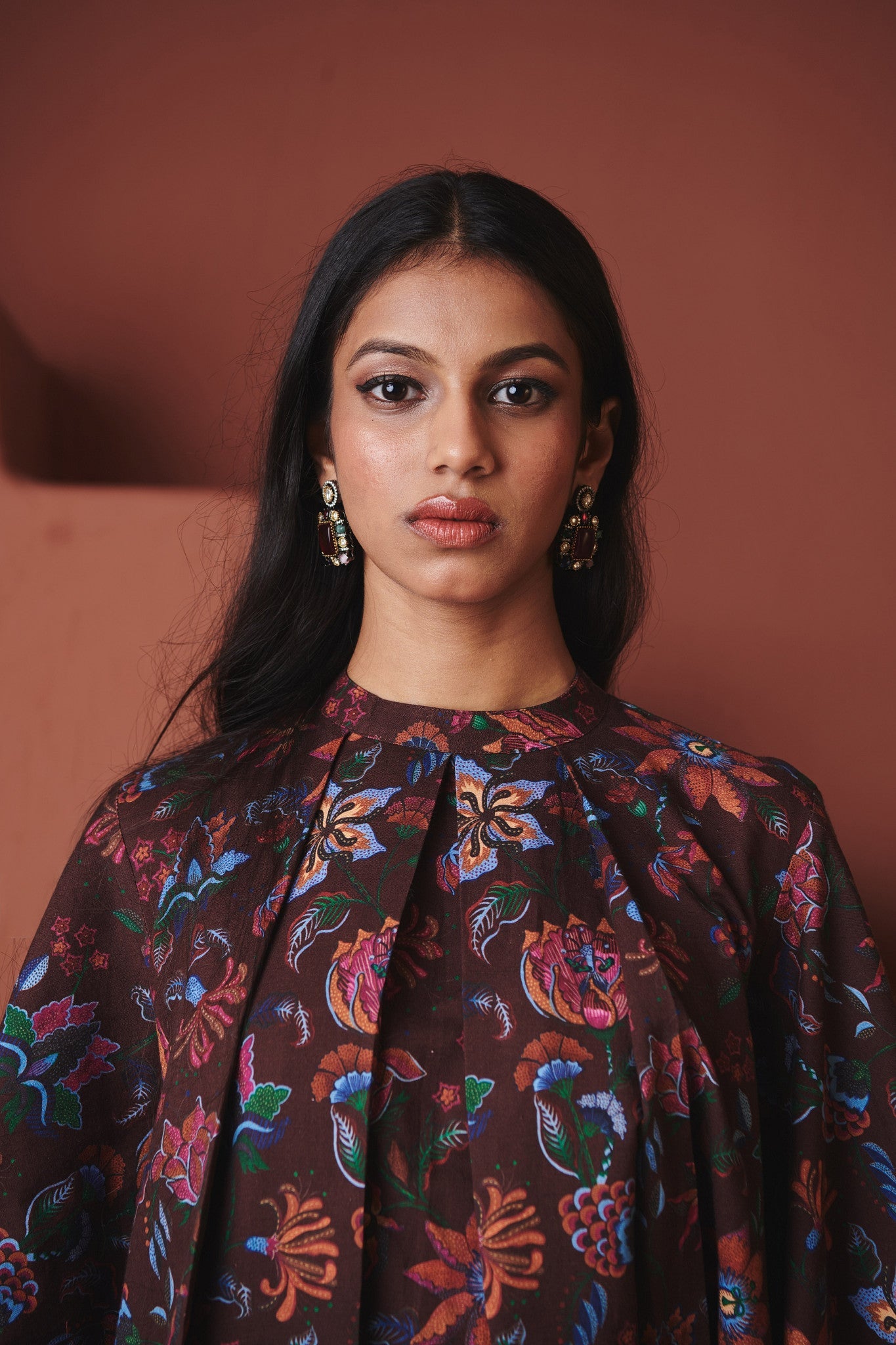 Coffee Chintz Co - Linen Front Pleated Kurta Set - CiceroniKurta Set, Everyday WearSaphed