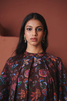 Coffee Chintz Co - Linen Front Pleated Kurta Set - CiceroniKurta Set, Everyday WearSaphed