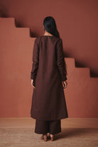 Coffee Co - Linen Embroidered Pocket Kurta Set - CiceroniKurta Set, Everyday WearSaphed