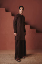 Coffee Co - Linen Men's Pleated Yoke Kurta Set - CiceroniKurta Set, Festive WearSaphed