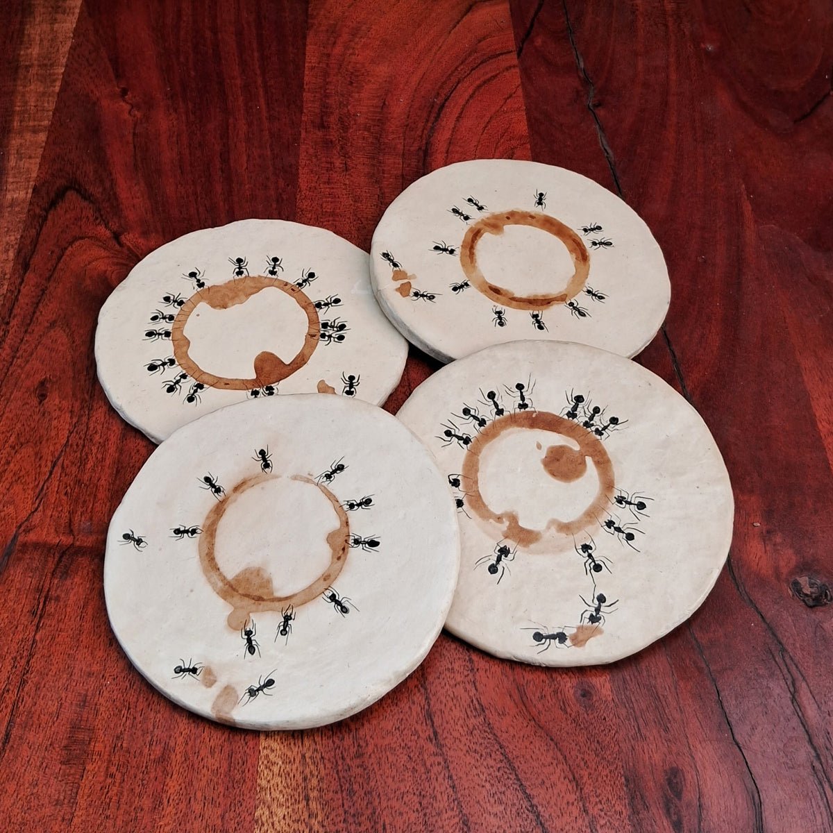 Coffee Lover Ants Coasters - CiceroniCoastersAranya Earthcraft