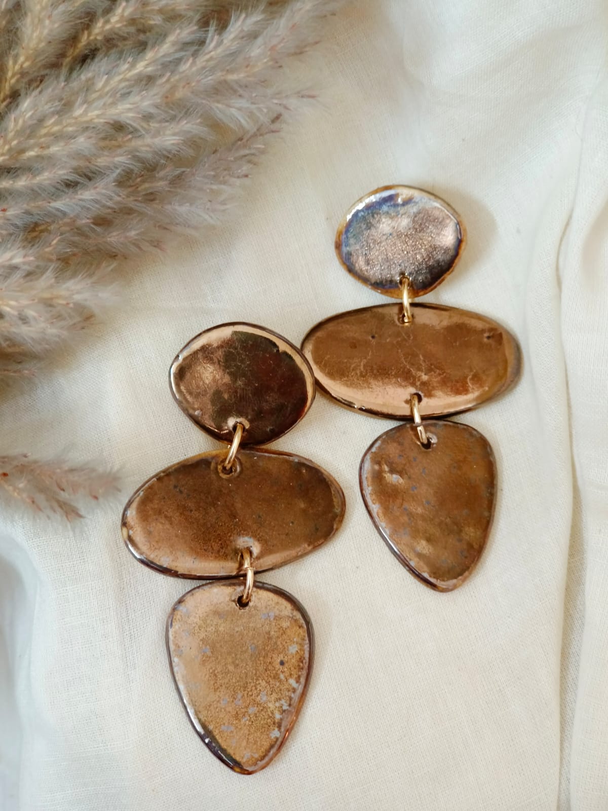 Copper Pebble Inspired Earrings - CiceroniEarringsBoundless by Shilpi