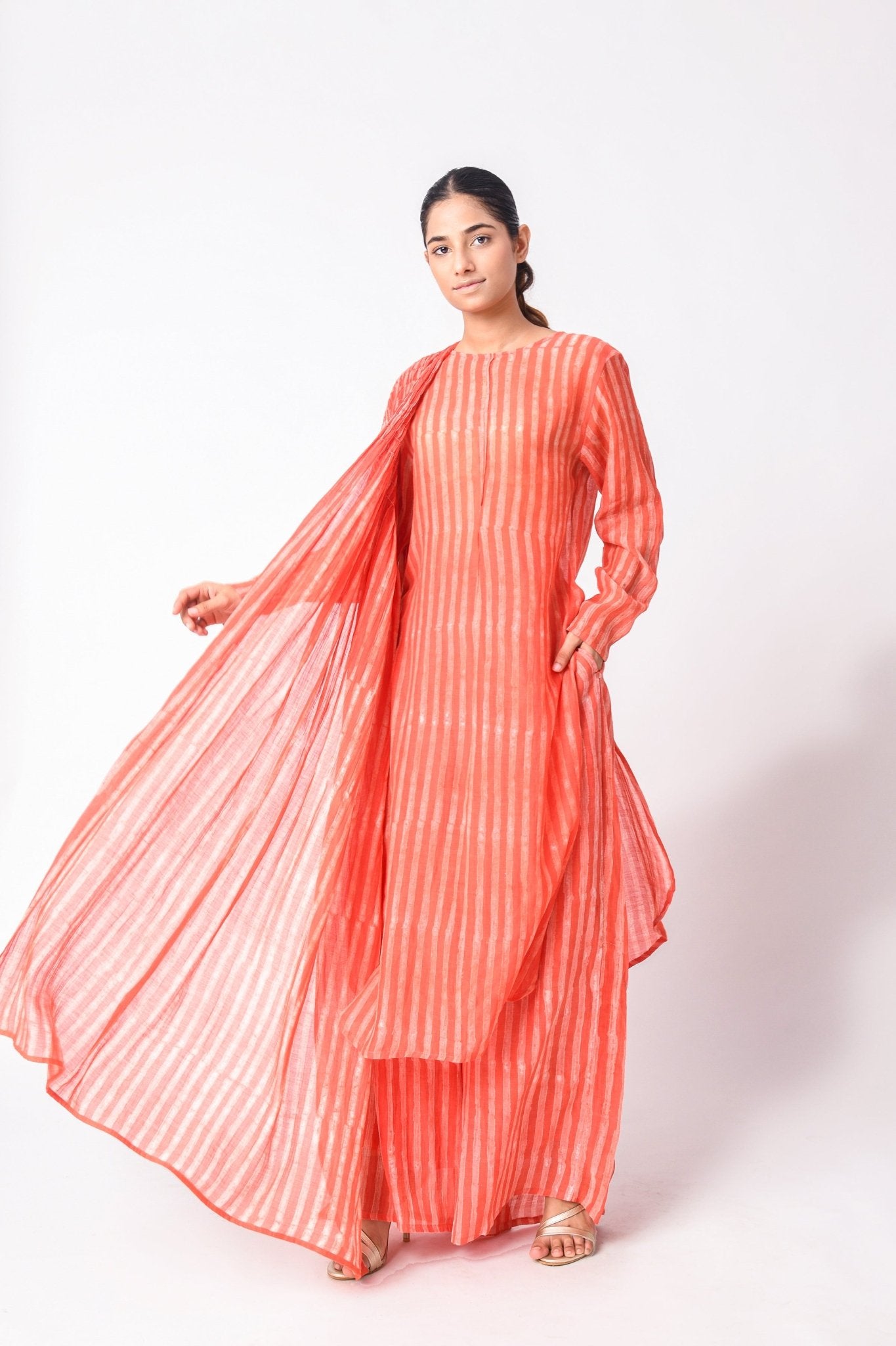 Coral Dupatta Set - CiceroniKurta SetsJayati Goenka