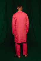 Coral Linen Men's Kurta Set - CiceroniKurta Set, Festive WearSaphed