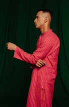 Coral Linen Men's Kurta - CiceroniKurta, Festive WearSaphed