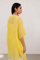 Corn Yellow Bandhej Tunic with White Pants - CiceroniKurta Set, Everyday WearSilai Studio