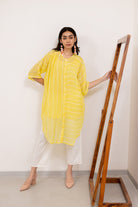 Corn Yellow Bandhej Tunic with White Pants - CiceroniKurta Set, Everyday WearSilai Studio