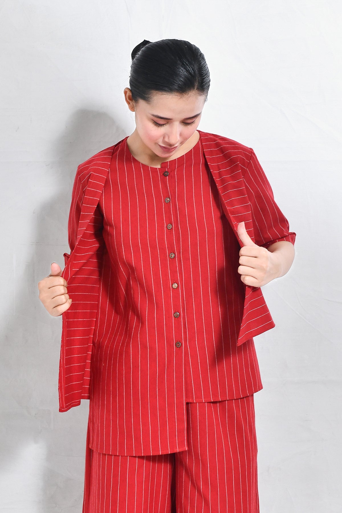 Cotton Stripes Asymmetrical Co - ord (Set of 2) - CiceroniCo - ord SetHiranya