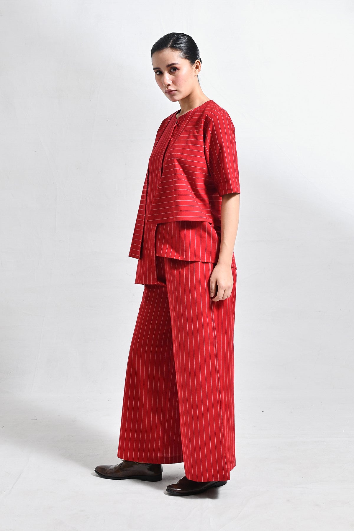 Cotton Stripes Asymmetrical Co - ord (Set of 2) - CiceroniCo - ord SetHiranya