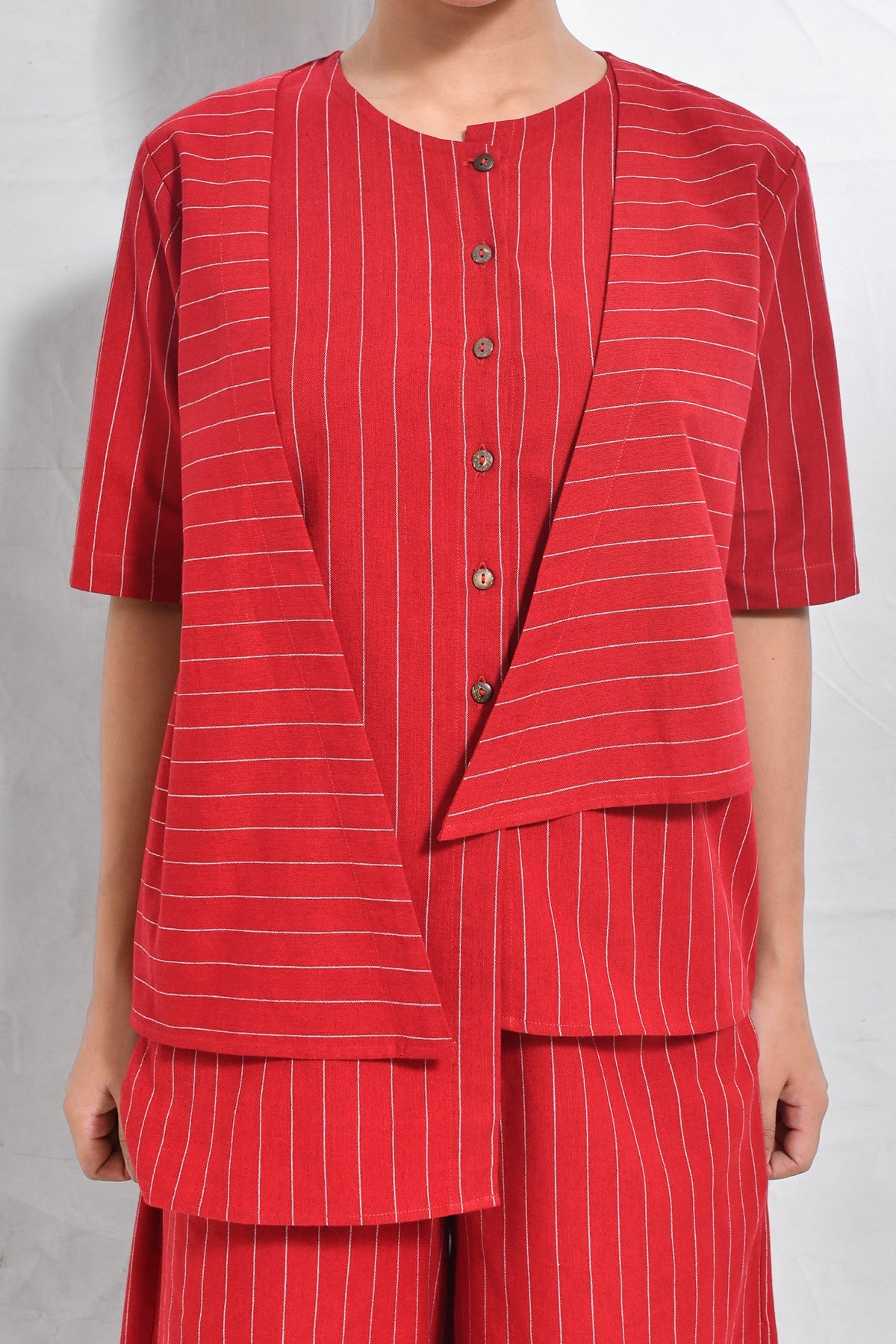 Cotton Stripes Asymmetrical Co - ord (Set of 2) - CiceroniCo - ord SetHiranya