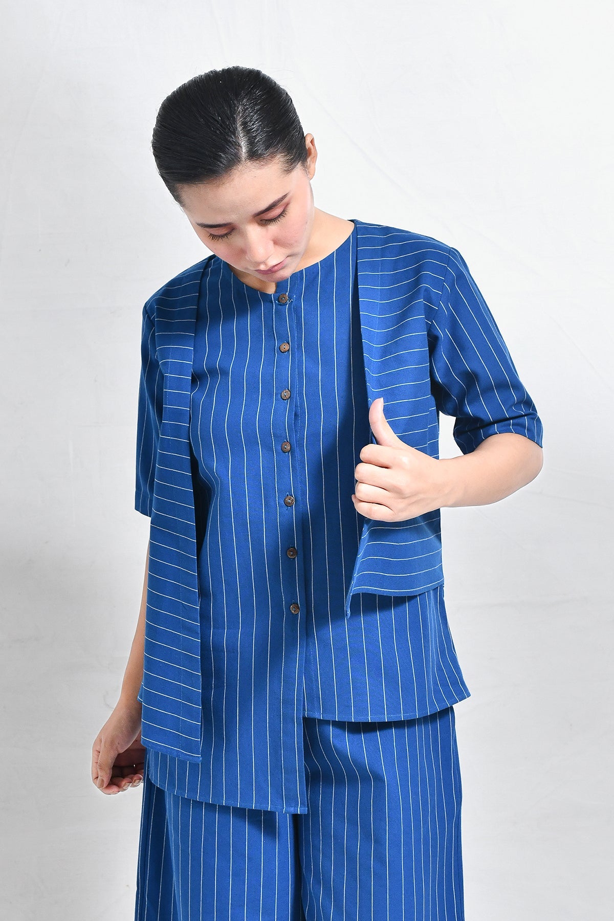 Cotton Stripes Asymmetrical Co - ord (Set of 2) - CiceroniCo - ord SetHiranya