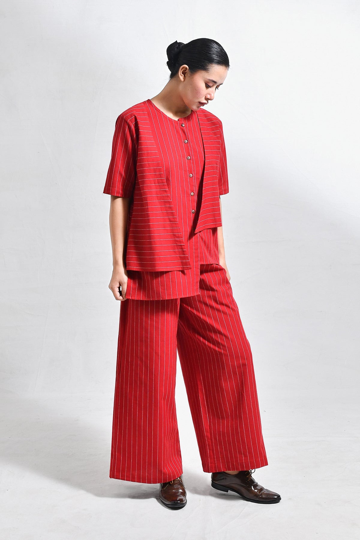 Cotton Stripes Asymmetrical Co - ord (Set of 2) - CiceroniCo - ord SetHiranya