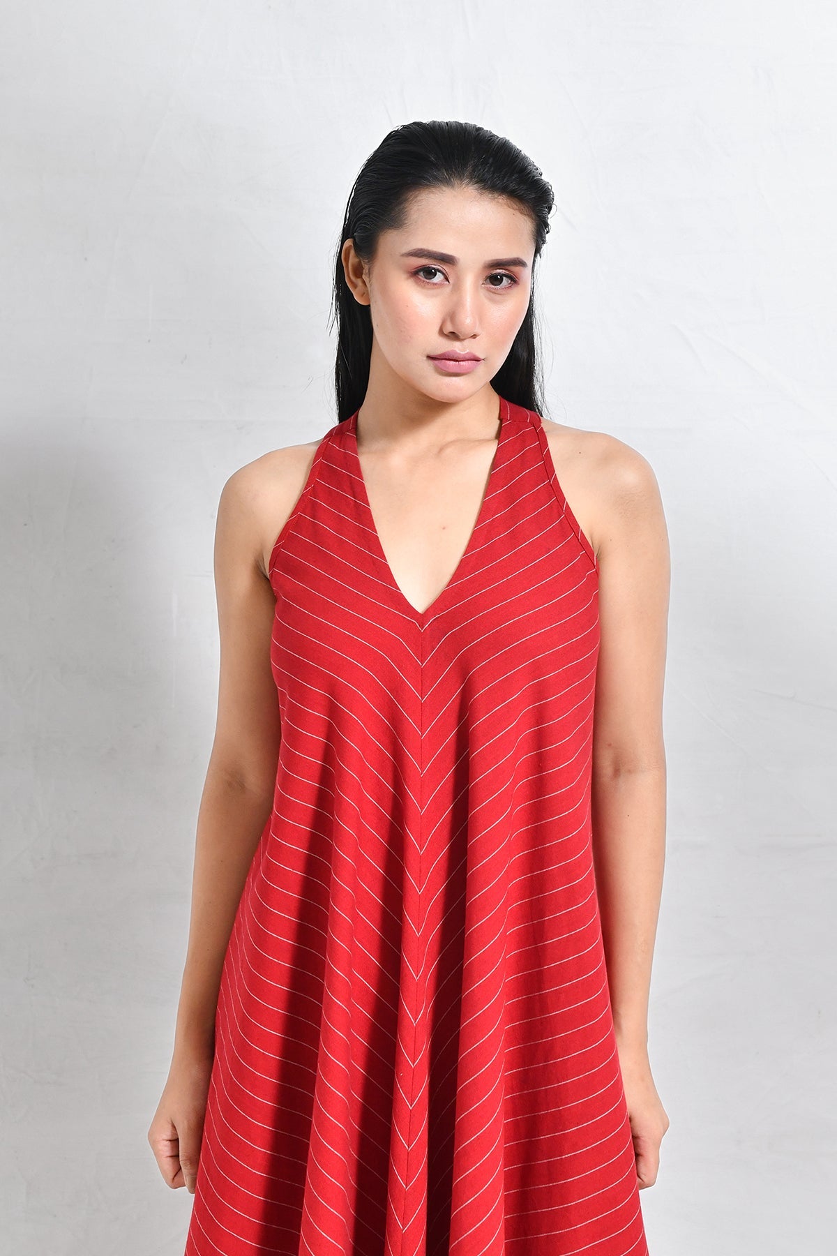 Cotton Stripes Back - Twist Dress - CiceroniDressesHiranya