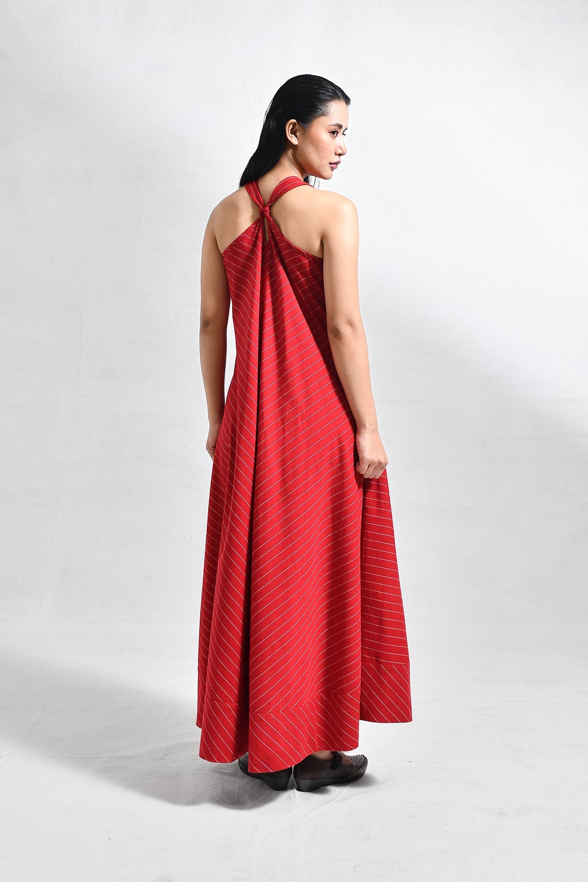 Cotton Stripes Back - Twist Dress - CiceroniDressesHiranya